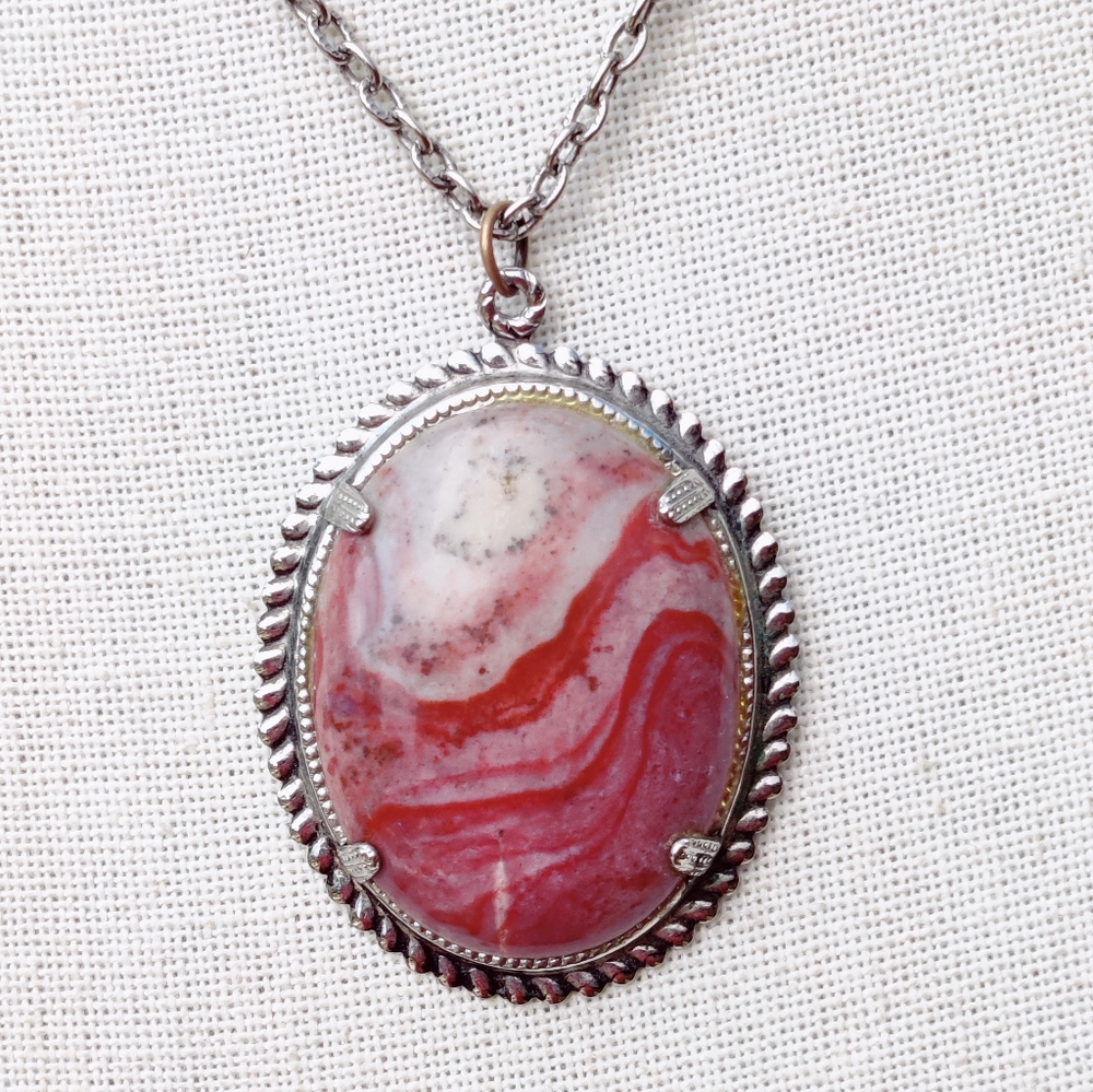 Vintage rhodochrosite healing necklace - Picture 2 of 16